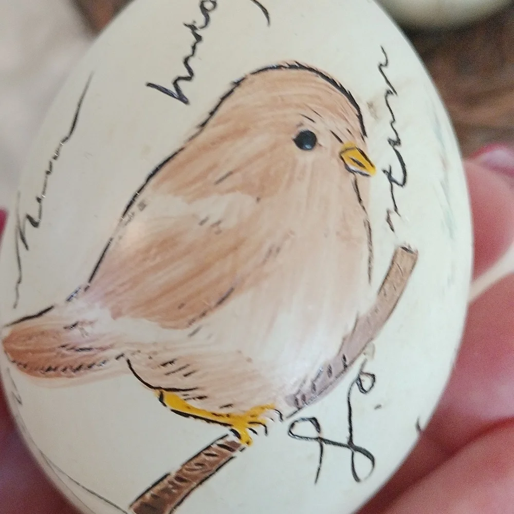 Decorative Bird Nest with 3 Painted Eggs